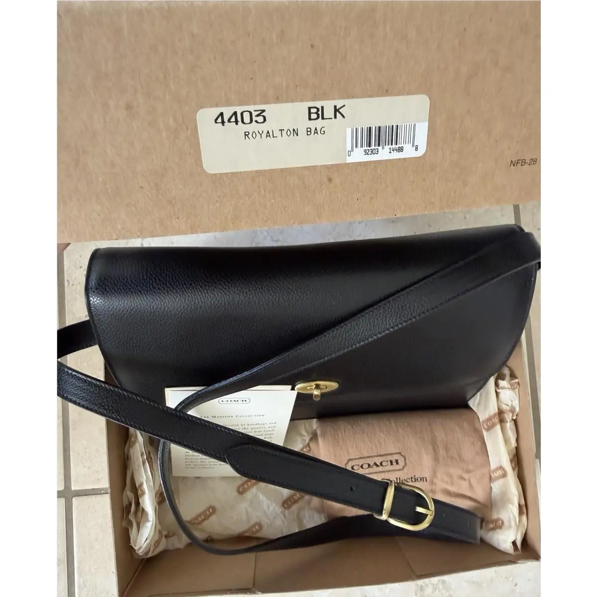 Coach Vintage Madison Black Royalton Bag 4403 Box Italy