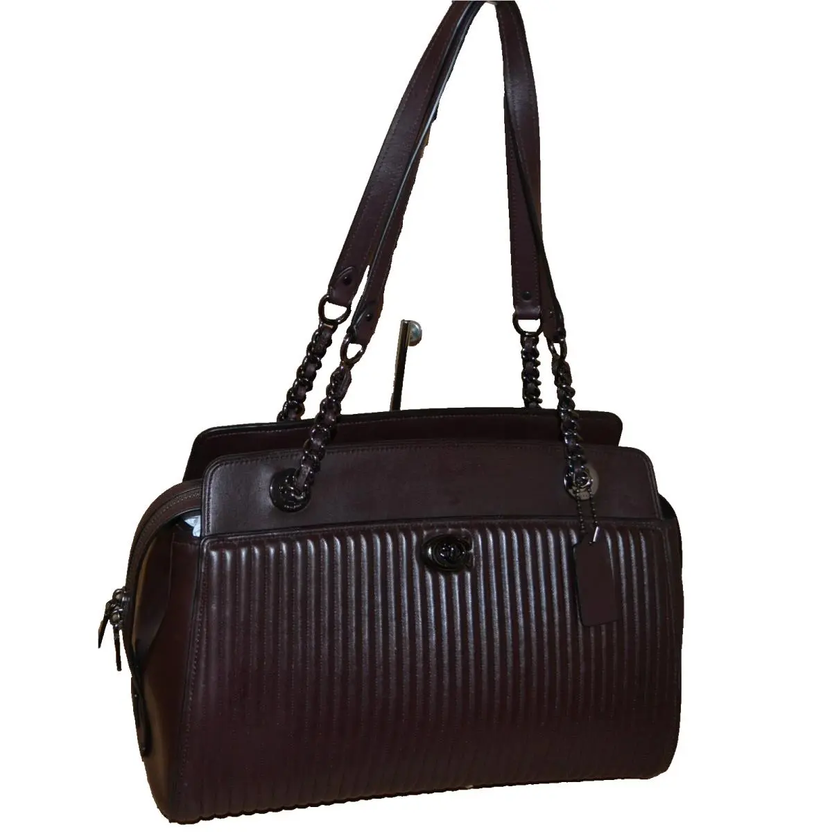 Coach 35576 Parker Quilted Leather Satchel Oxblood