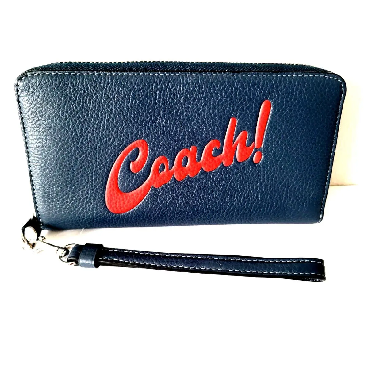 Coach Long Zip Around Wallet with Coach Graphic Denim Multi CU381