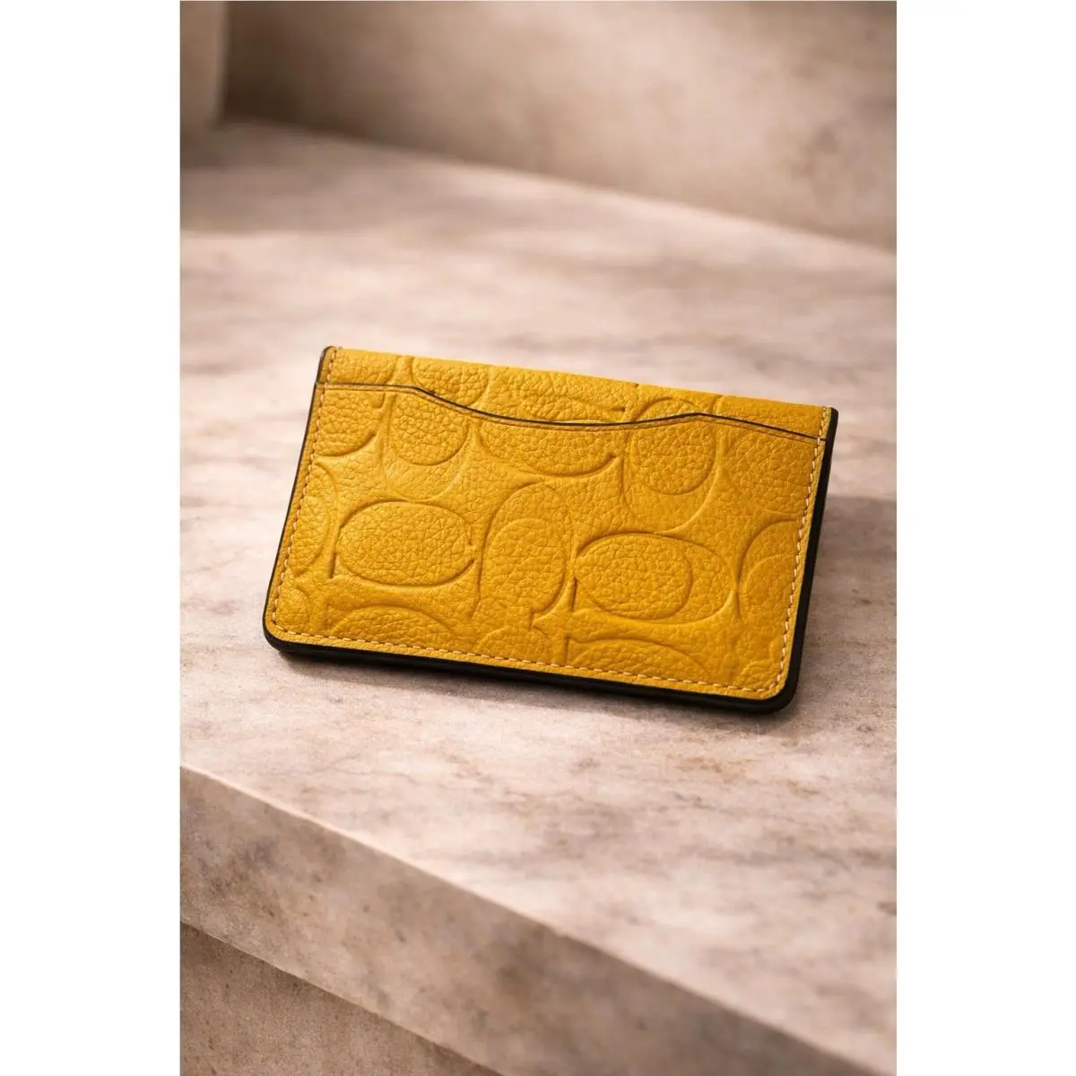 Coach Buttercup Pebble Leather Ext. Coin Pocket Compact Billfold Wallet