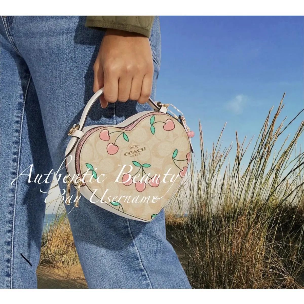 Heart Crossbody Bag Cherry Print Limited Edition Rare by Coach