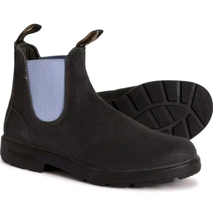 Blundstone 2209 Chelsea Boots Steel Grey Suede Denim Stretch Pull On Mens 9.5 US