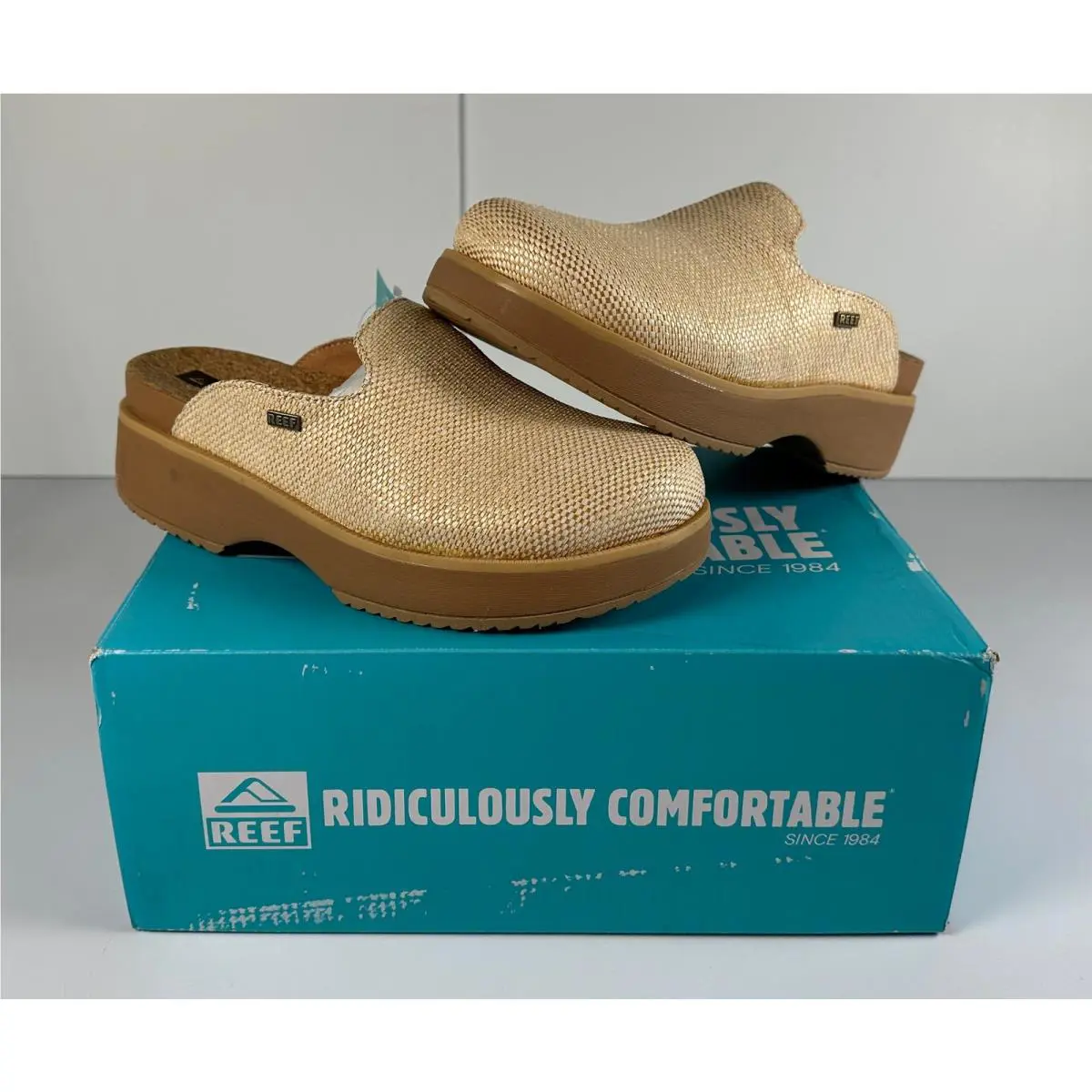 Reef Women`s Vista Skye Clogs Natural Raffia Size 8 01S