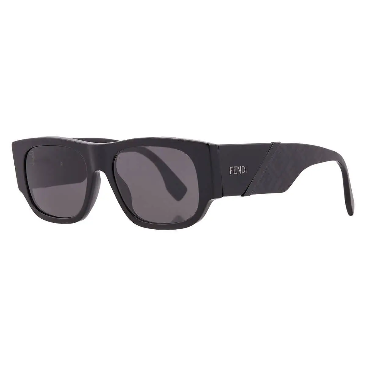 Fendi Diagonal Smoke Square Men`s Sunglasses FE40156I 01A 54 - Black, Frame: Black, Lens: Grey