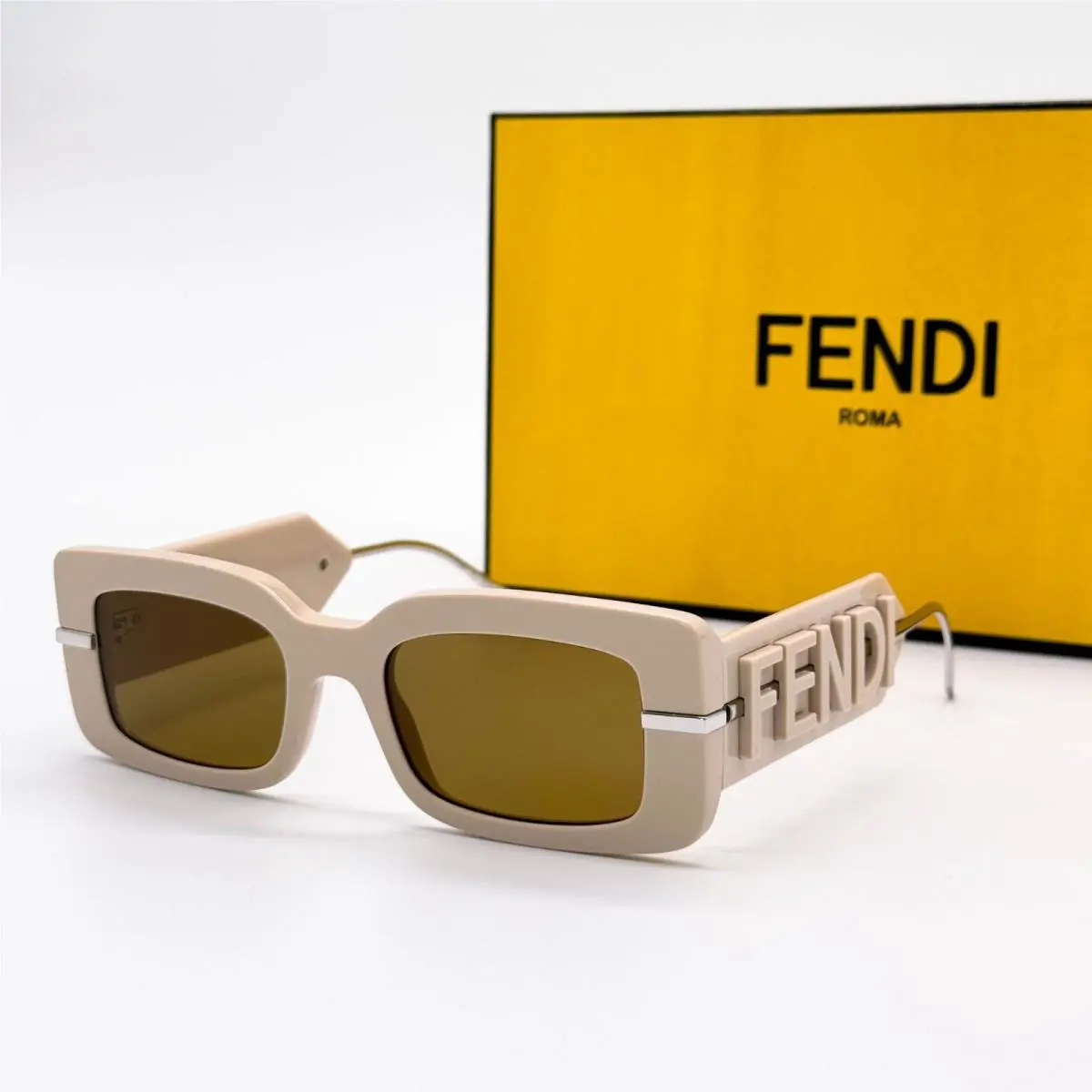 Fendi Sunglasses FE40133I 57E Beige Women Eyewear Fendi