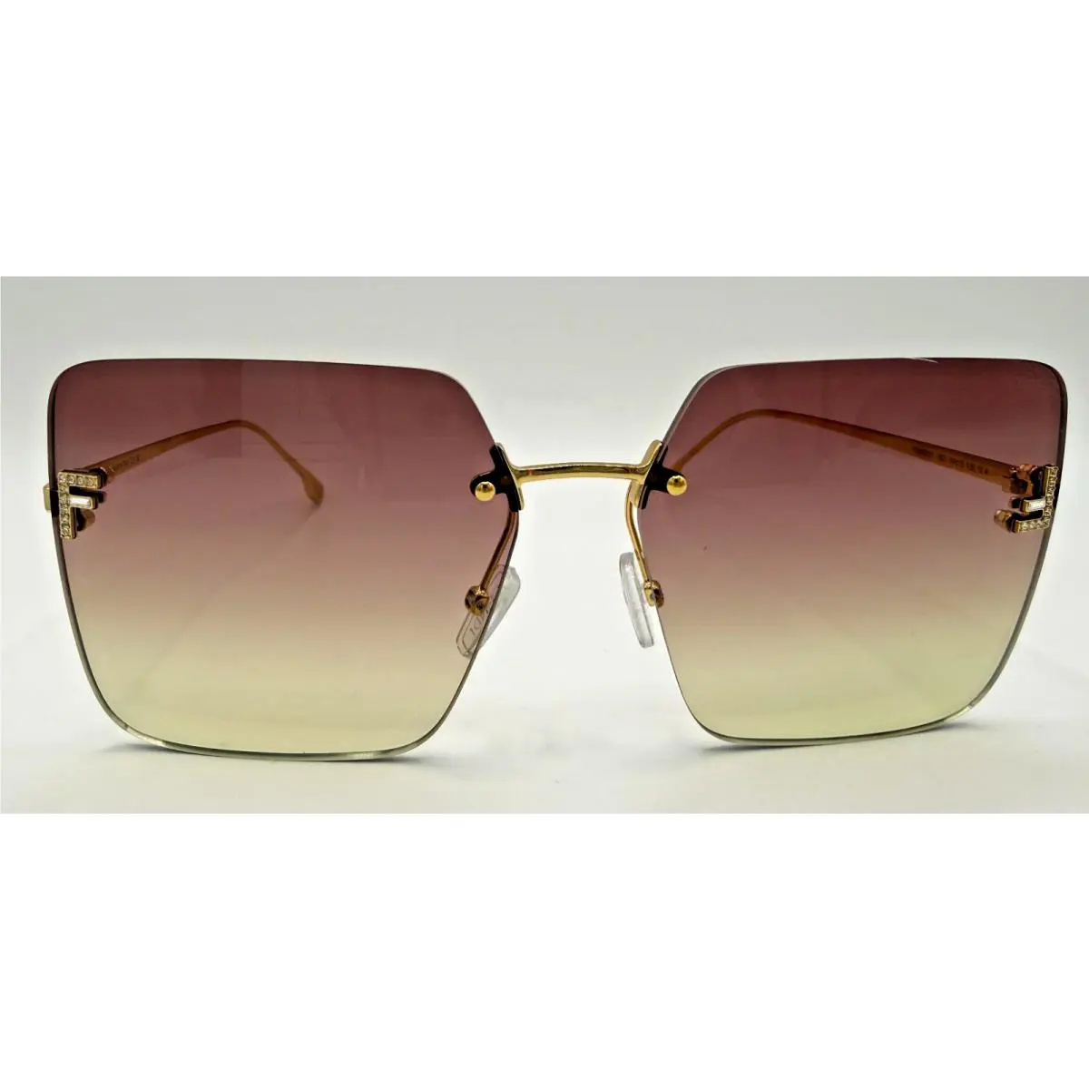 Fendi FE4082US FE 40820US 30Z Crystal Gold Rose Peach Gradient Sunglasses