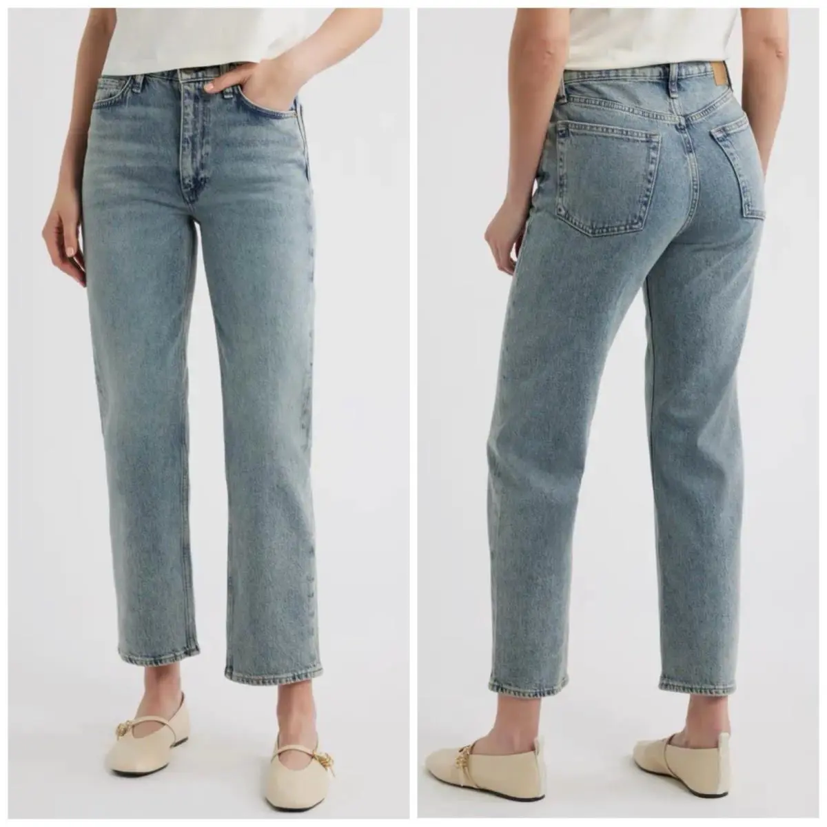 Rag Bone The Harlow Mid Rise Ankle Straight Jeans In Amity Size:32