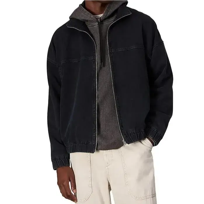 Rag Bone Jacket Mens Large Stride Denim Track Jacket Dark Wash Zip Up