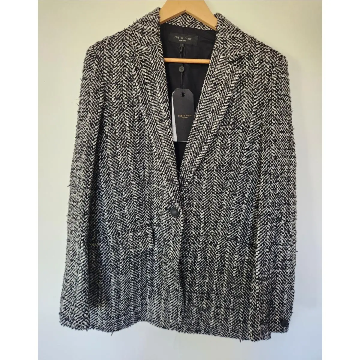 Rag Bone Women`s Sz. 4 Ames Linton Metallic Tweed Blazer by Rag & Bone