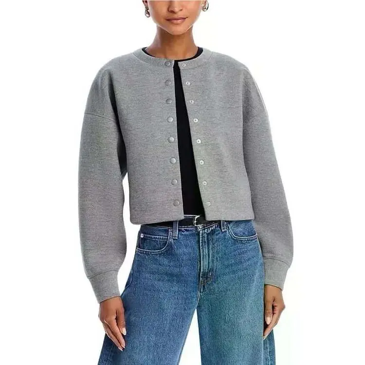 Rag Bone Womens Abby Scuba Cardigan Heather Grey XS