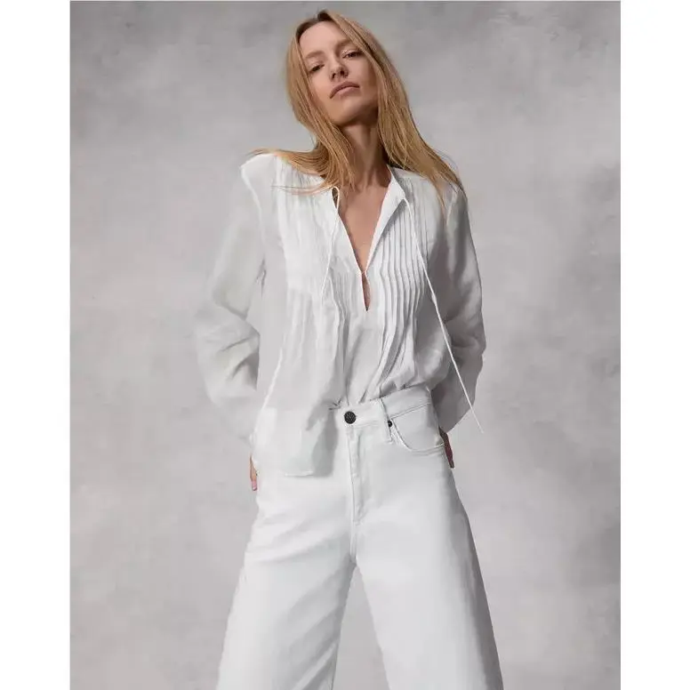 Rag Bone Amaris Ramie Top White Size S