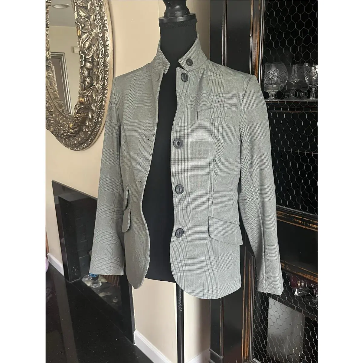 Rag Bone Green Plaid Slade Blazer Jacket Herringbone Check 2 Unlined