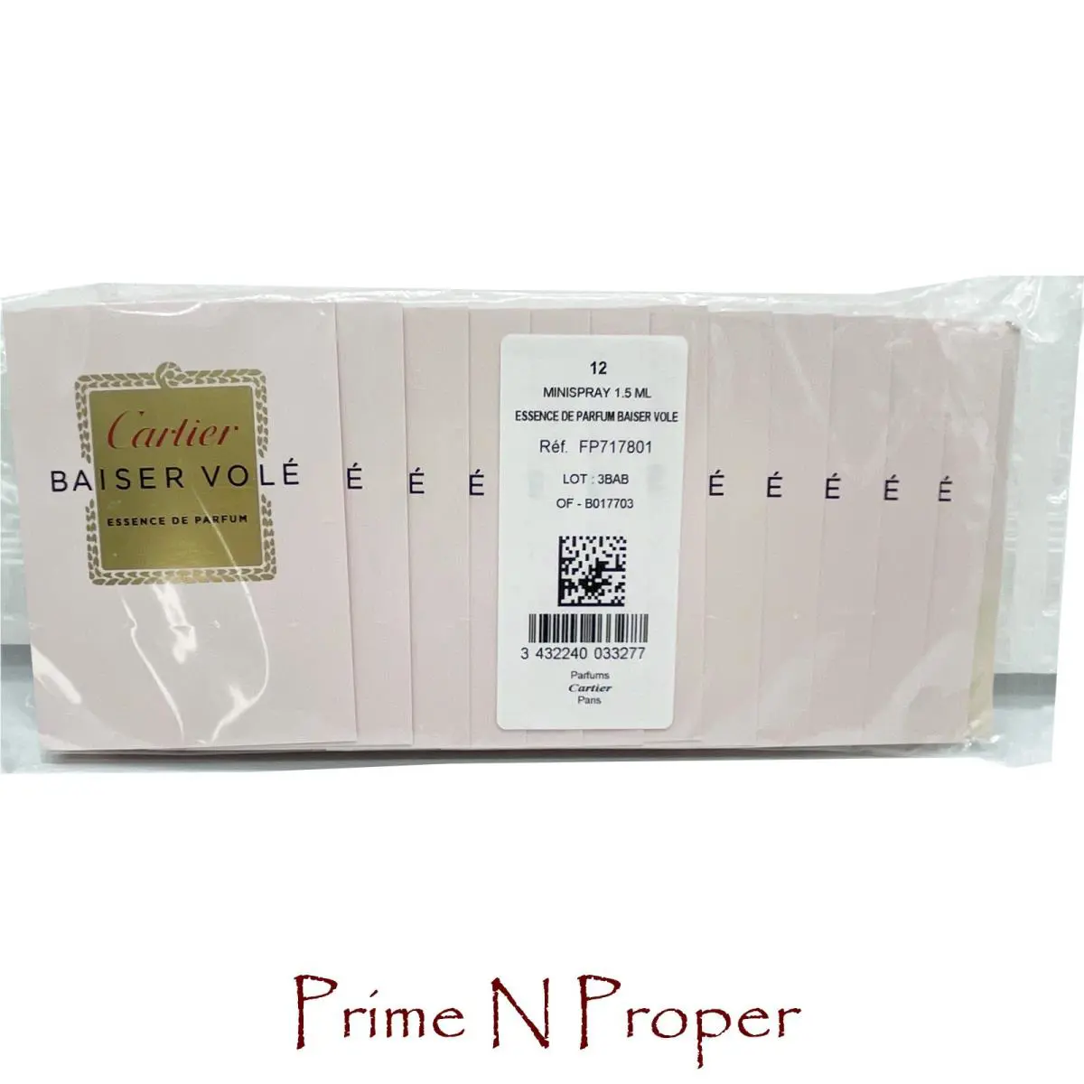 Cartier Baiser Vole Edp Essence de Parfum Sample Vials 1.5 Ml/ 0.05 Oz - 12 Pack