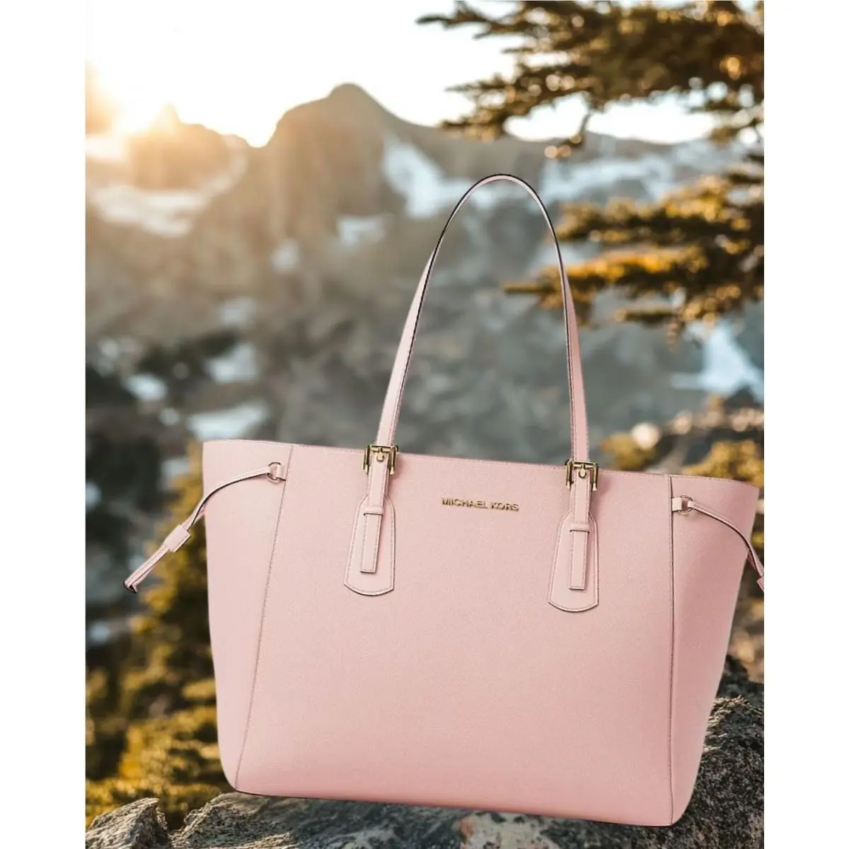 Voyager Women Large Saffiano Leather Top Zip Tote Bag Luggage by Michael Kors