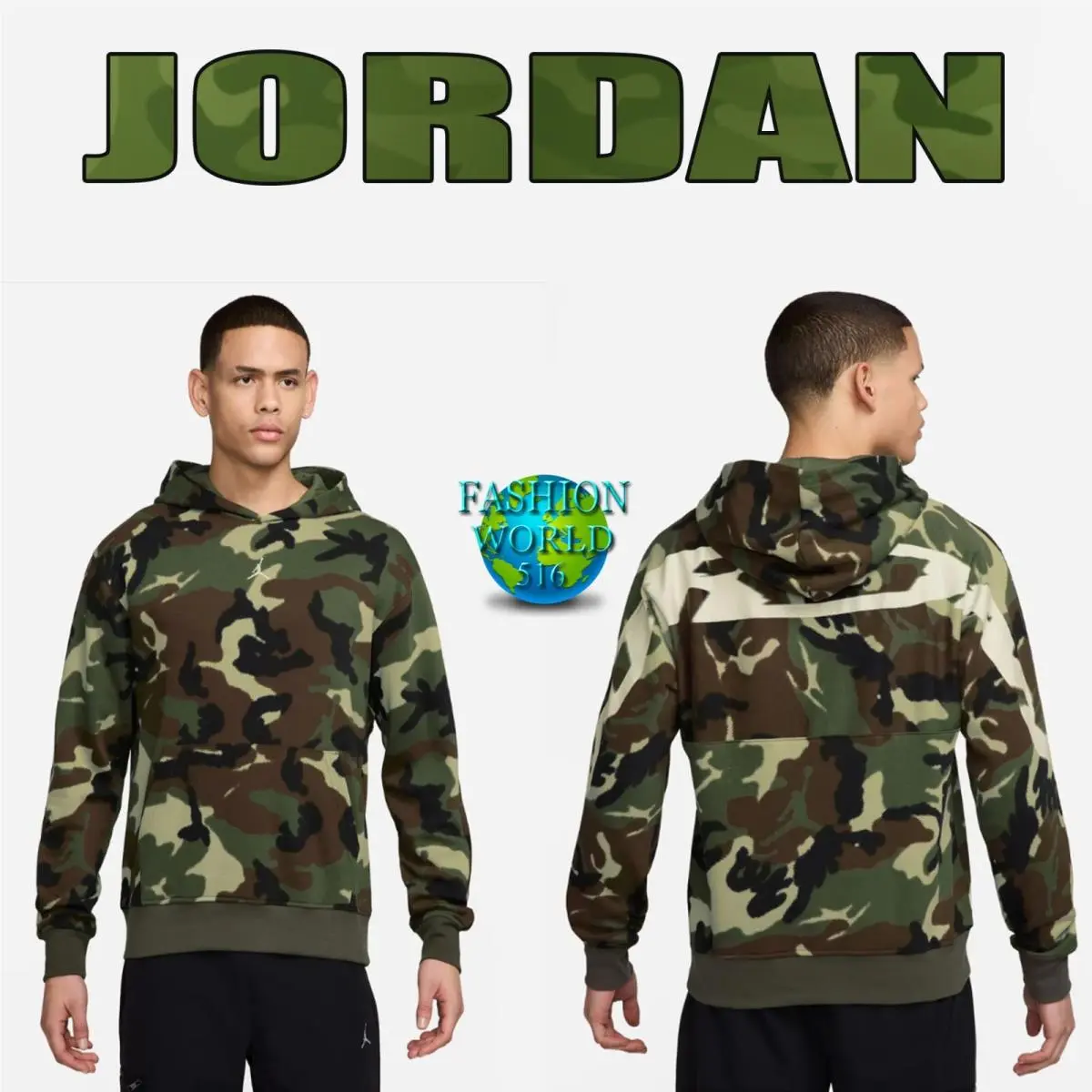 Nike Jordan Mvp Statement Men`s Camo Pullover Hoodie Size Medium FV7434 380