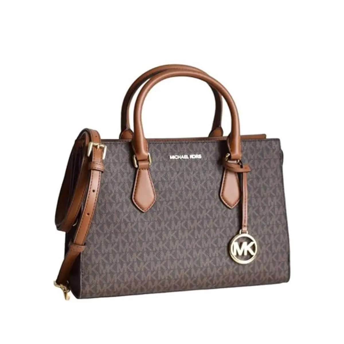 Michael Kors Womens Sheila Medium Logo Satchel Brown 35S3G6HS2B-847