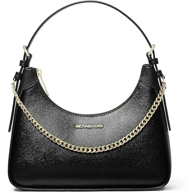 Michael Kors Wilma Medium Leather Shoulder Bag Black