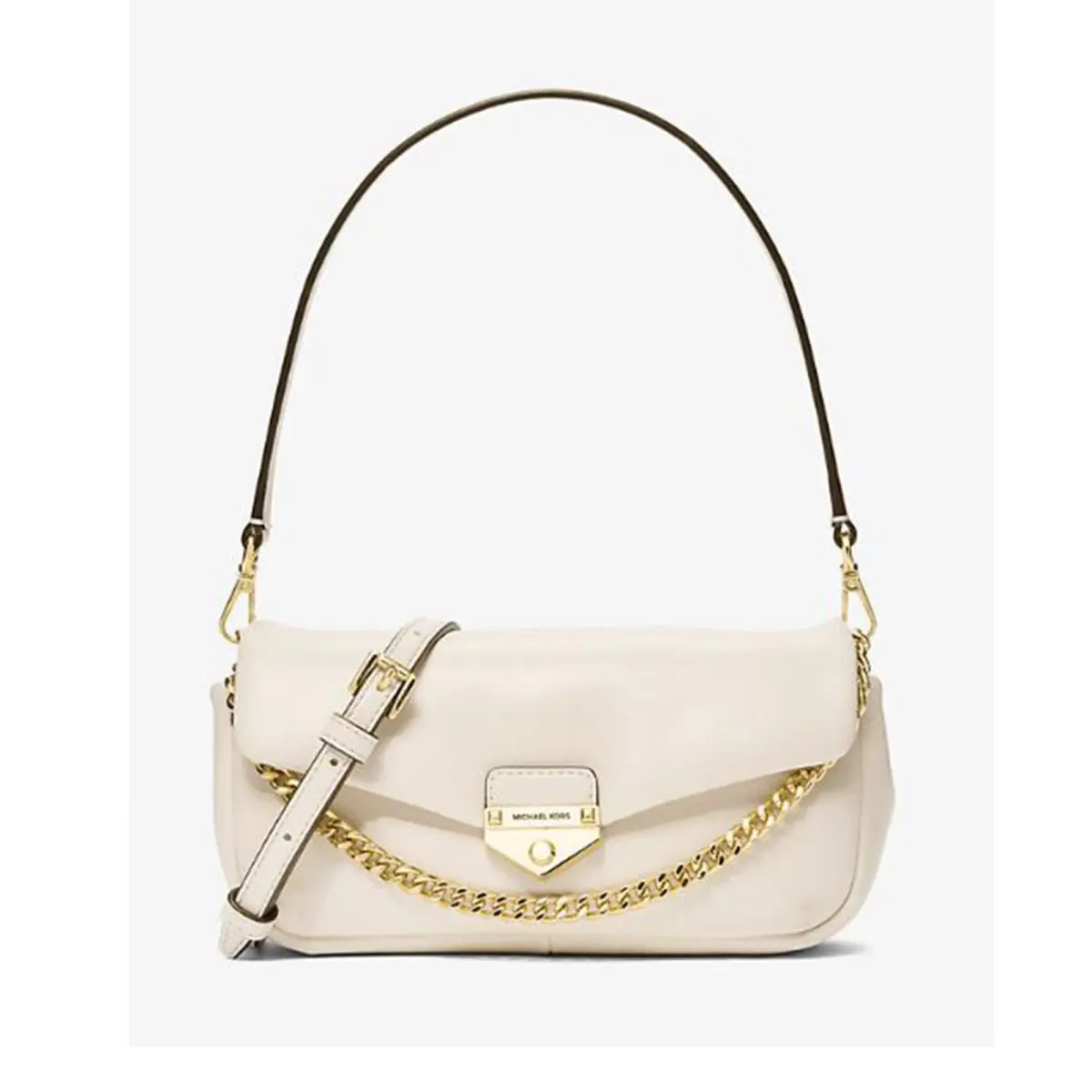 Michael Kors Outlet Soho Small Convertible Shoulder Bag LT Cream 35S6G1SC1Y-lt