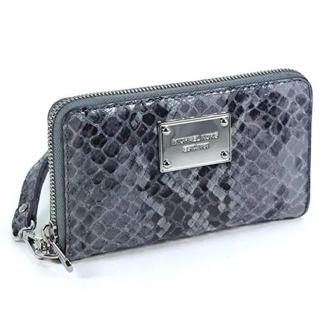 Kors Large Snake Embossed Multi Function Phone Case Dark Slate