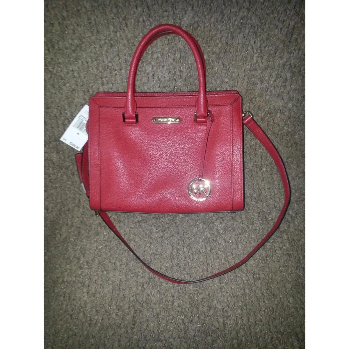 Michael Kors-collins-red Leather Satchel W/shoulder Strap-new