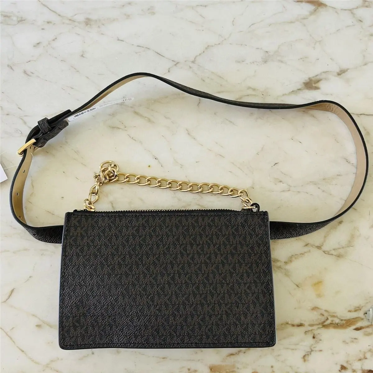 Michael Kors Brown Leather Logo Belt Bag Fanny Pack - M