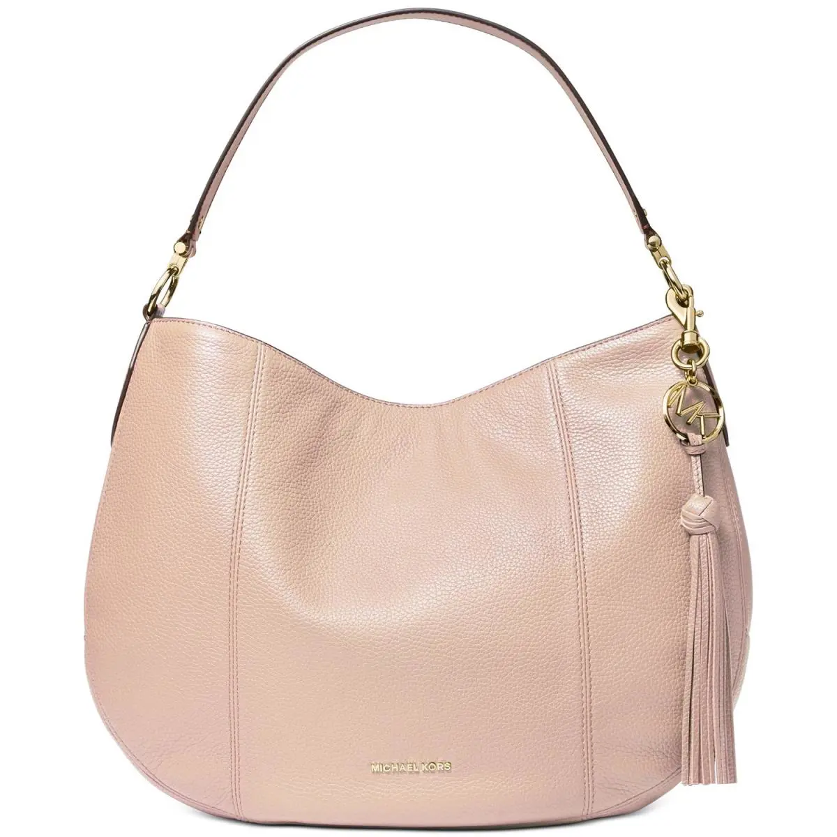 Michael Kors Brooke Large Zip Hobo Bag Soft Pink 38S0GOKH3L - Handle/Strap: Pink, Hardware: Gold, Exterior: Pink