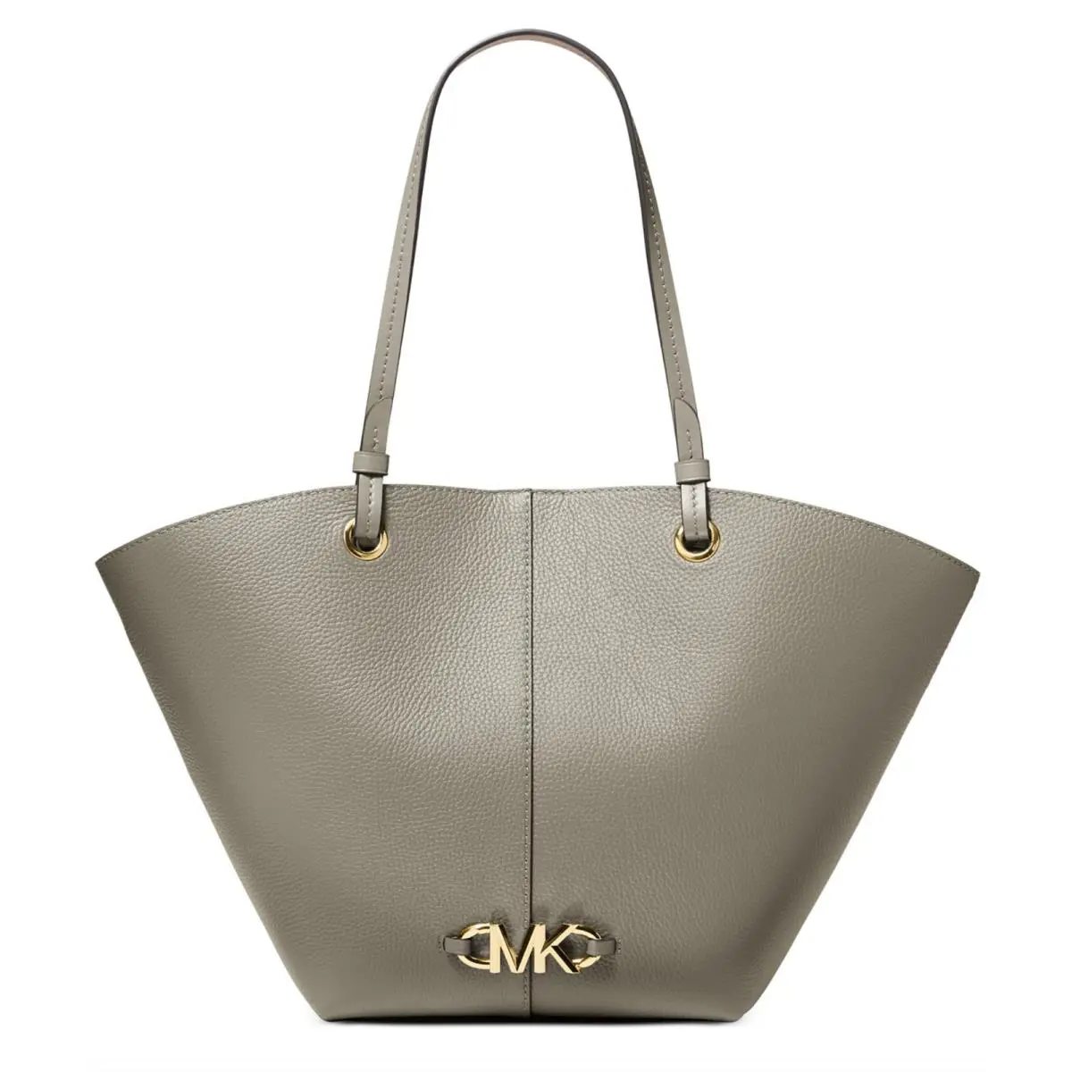 Izzy Medium Leather Fan Tote Bag Dusty Sage 30T1LZYT8L by Michael Kors