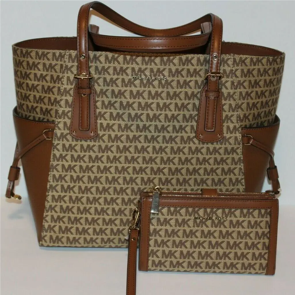Kors Voyager East West Logo-print Tote with Matching Wallet