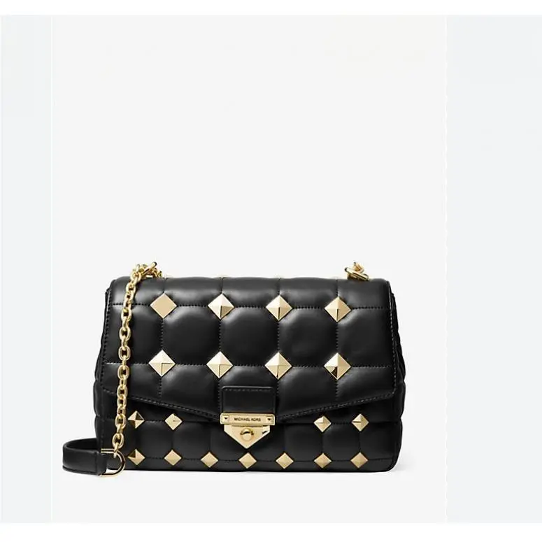 Michael Kors Soho Studded Leather Extra Large Quilted Convertible Crossbody Bag