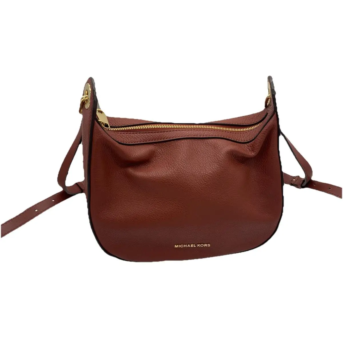 Brown Leather Raven Medium Messenger Purse by Michael Kors