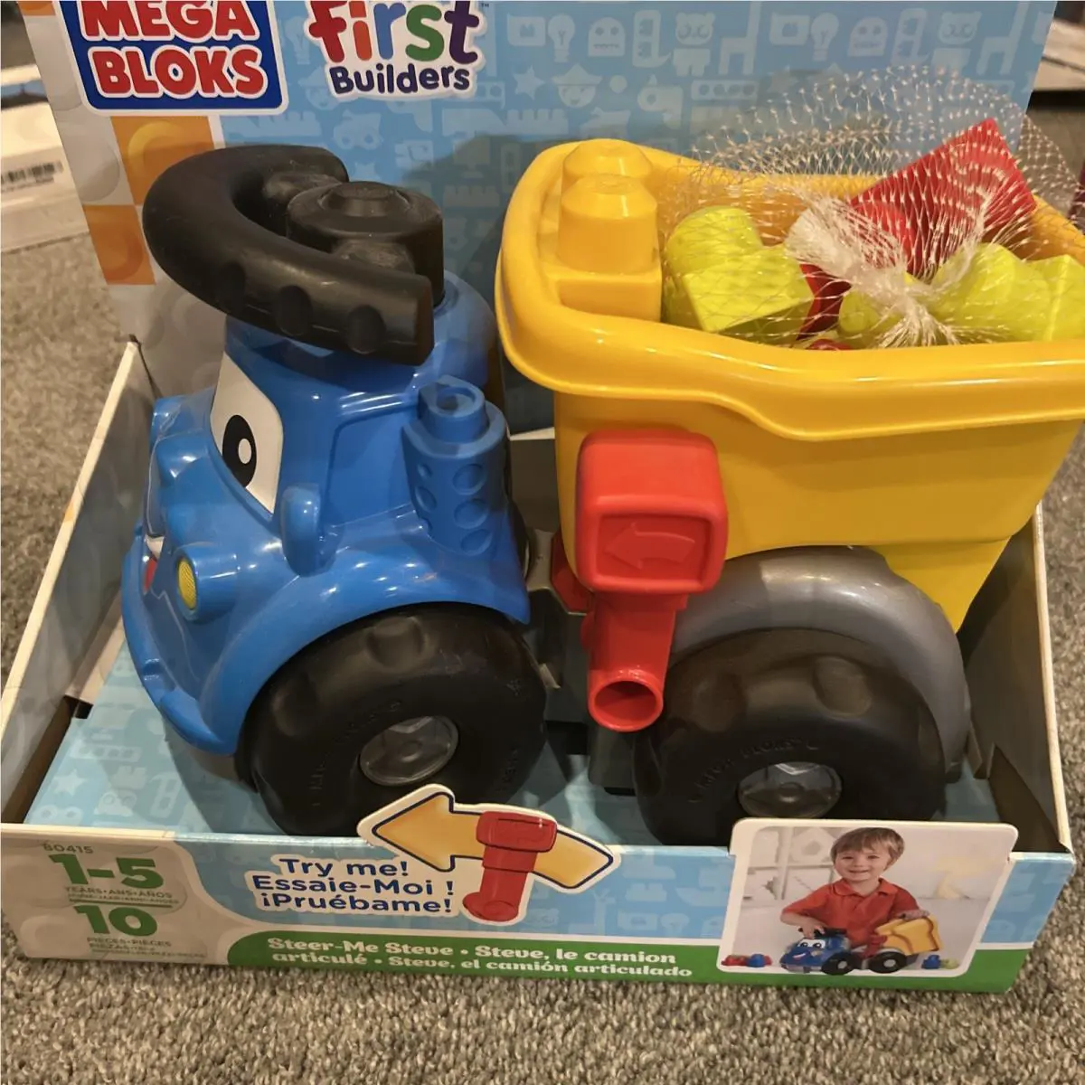 Mega Bloks Steer Me Steve Dump Truck 10 Pieces 80415 - Nip