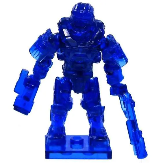 Mega Bloks Halo 2015 Bravo Series Trans Blue Jfo Spartan w/ Bonus Fig