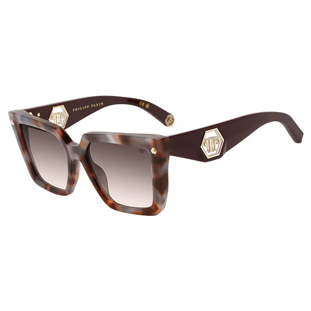 Philipp Plein SPP178 Sunglasses 03KA Brown/grey Havana 56mm Unisex
