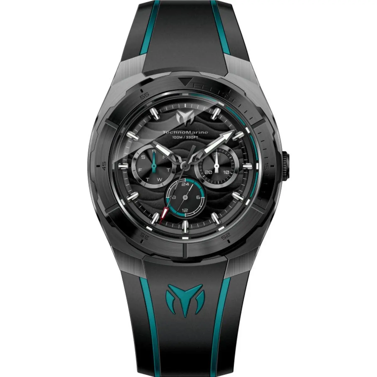 Technomarine Men`s Watch Cruise Black Dial Silicone Rubber Strap Date TM-125021