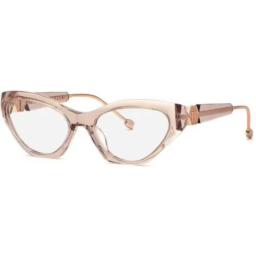 Cat Eye Designer Eyeglasses Vpp 069 S 07t1 55 mm in Crystal Beige by Philipp Plein