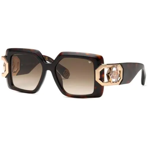 Philipp Plein Spp 159 Shiny Dark Havana 0722 Size 52 Sunglasses
