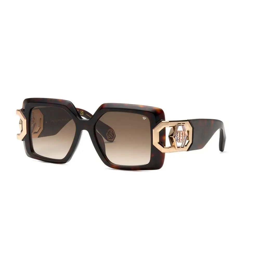 Philipp Plein SPP159 Sunglasses 0722 Shiny Dark Havana 52mm Unisex