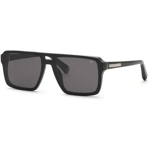 Spp 211 Black W Smoke 700y Size 60 Sunglasses by Philipp Plein
