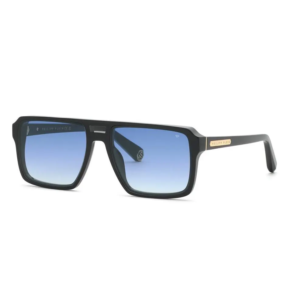 Philipp Plein SPP211 Sunglasses 0700 Black W Blue Grad. 60mm Unise
