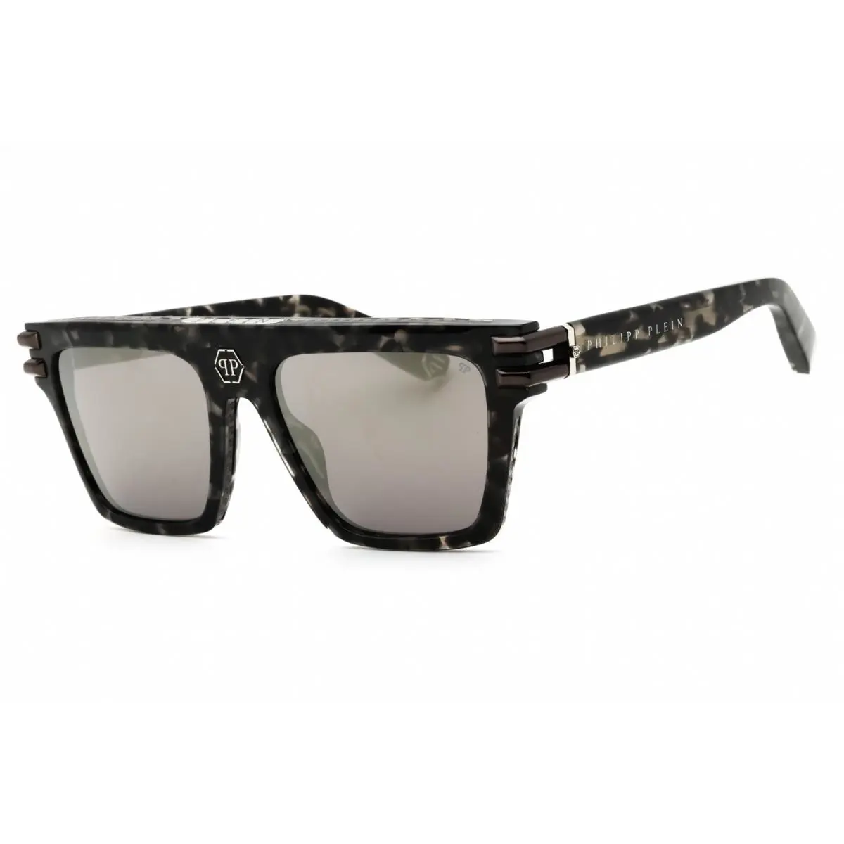 Philipp Plein SPP108-56721-56 Sunglasses Frame Size 56mm 145mm 19mm Grey Unise - Frame: GREY, Lens: GREY