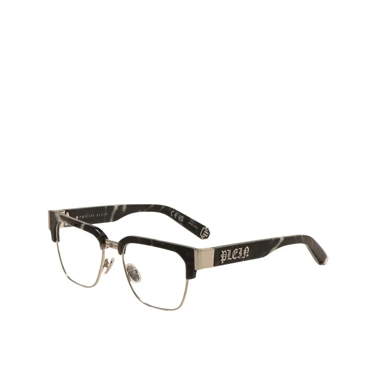 Men`s 53mm Marbled Black Opticals VPP113M530Z21 by Philipp Plein