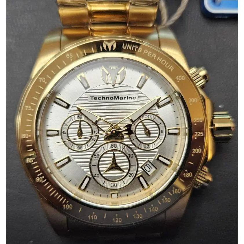 Technomarine Manta Ray Men`s Watch VD53 42mm Gold TM-225122 Case Included