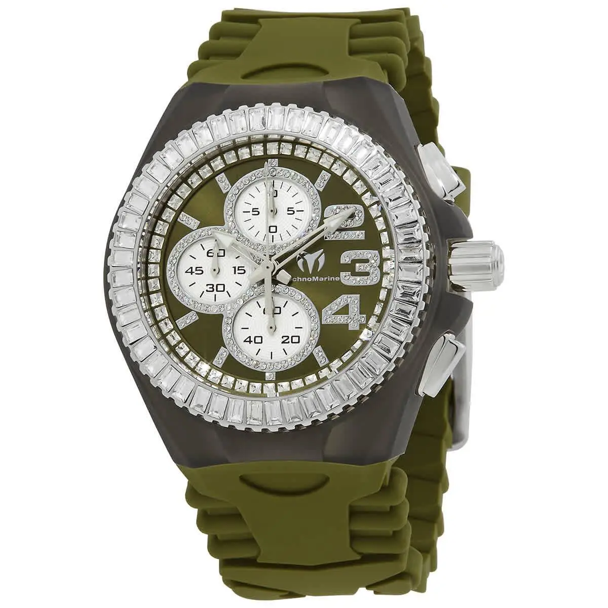Technomarine Men`s Watch Cruise Jellyfish Chrono Green and White Dial TM-121183 - Dial: Green, White, Band: Green