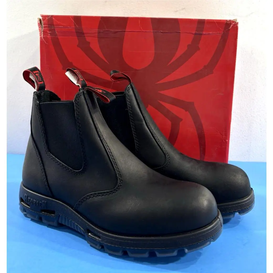 8.5 US Men`s  Bobcat Usbbk Tpu Safety Steel Toe Boots Black Oil Kip by Redback