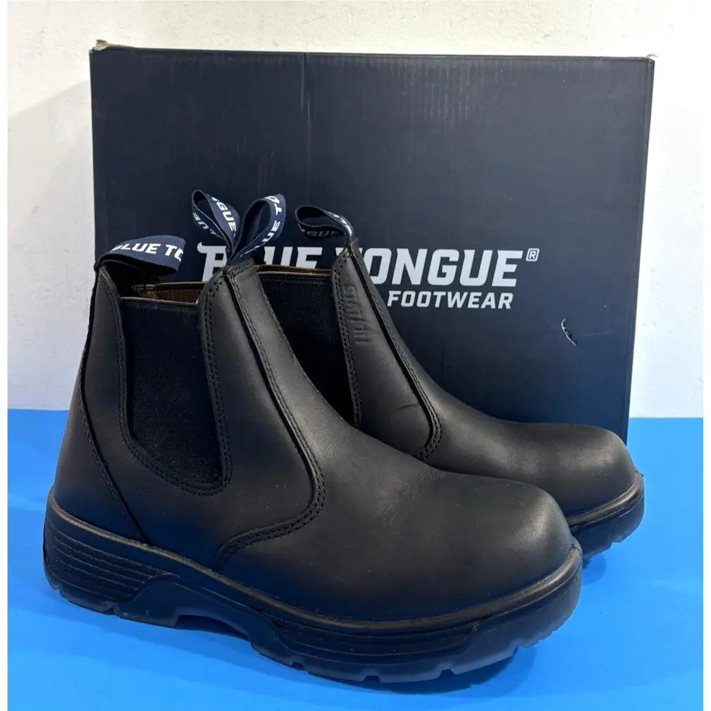 6.5 M  Blue Tongue Station Soft Toe Slip ON Boots Btst Black by Redback