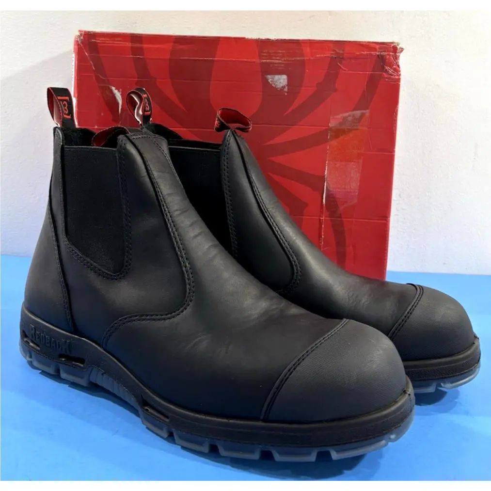 14 US Men`s  Bobcat Usbbksc Tpu Safety Toe W/ Scuff Cap Boots Black by Redback
