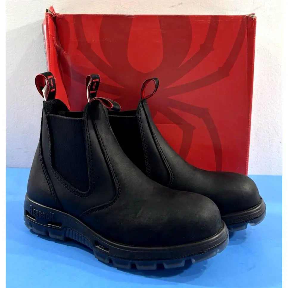 5 US Men`s  Bobcat Usbbk Tpu Safety Steel Toe Boots Black Oil Kip by Redback