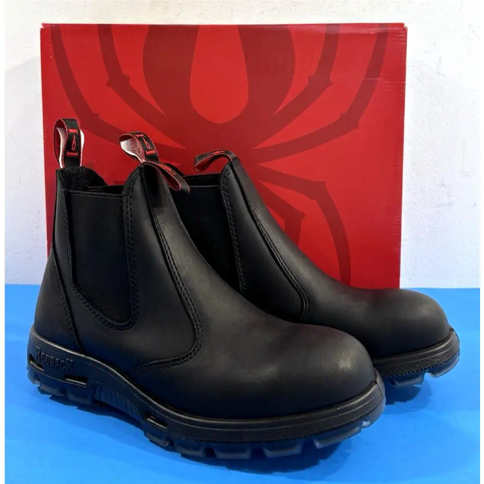 7 US Men`s  Bobcat Usbbk Tpu Safety Steel Toe Boots Black Oil Kip by Redback