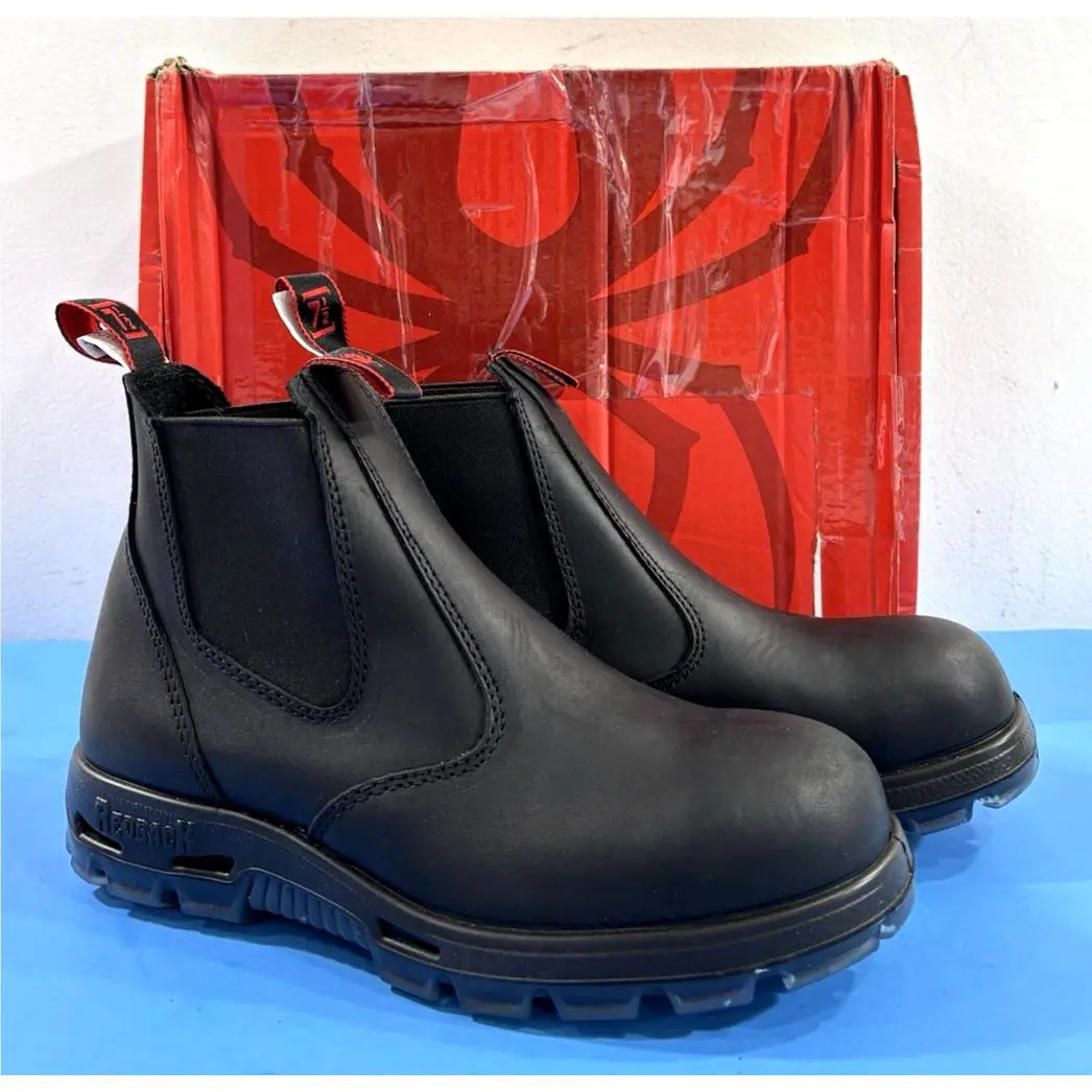 8.5 US Men`s  Bobcat Usbbk Tpu Safety Steel Toe Boots Black Oil Kip by Redback