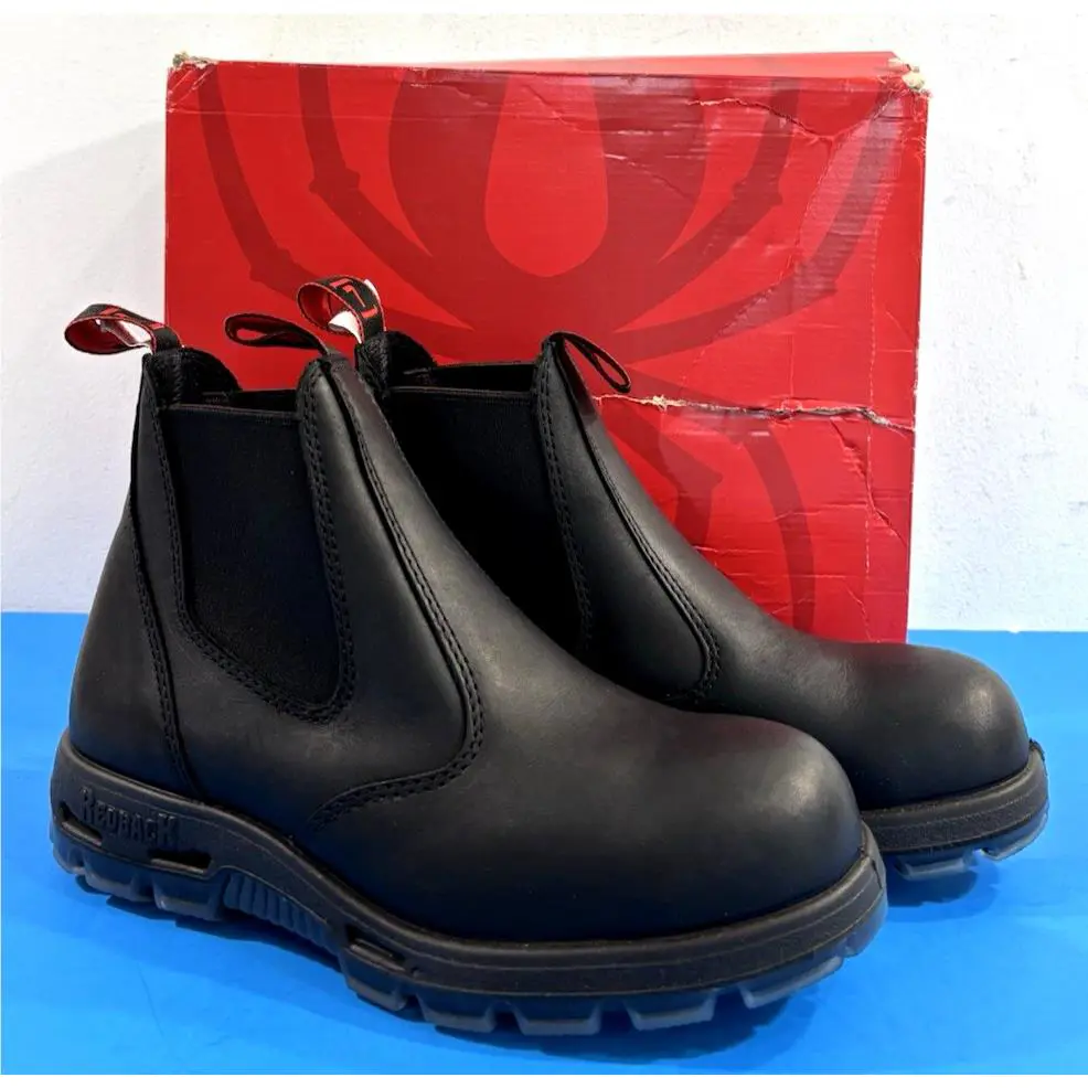 8 US Men`s  Bobcat Usbbk Tpu Safety Steel Toe Boots Black Oil Kip by Redback